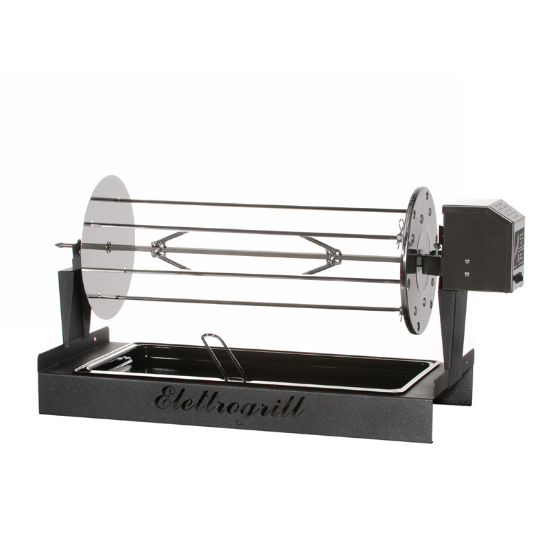 Girarrosto elettrico da caminetto e barbecue in acciaio inox con struttura  compatta Art. 80 - Per camini a legna - Elettrogrill