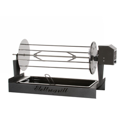 Girarrosto elettrico da caminetto e barbecue in acciaio inox con struttura compatta Art. 80